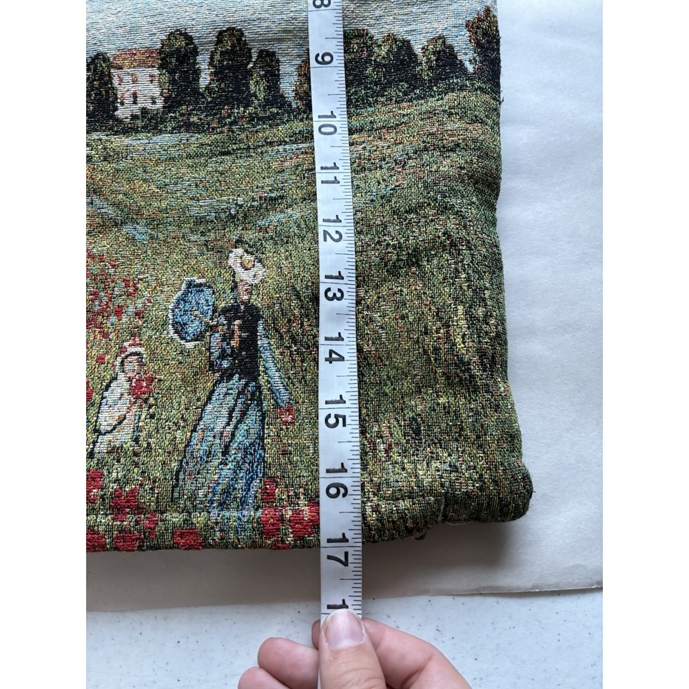 Rolande DUDREUNH 17" Square Pillow Case Made In France Zip Closure Scenic Print - Picture 5 of 5